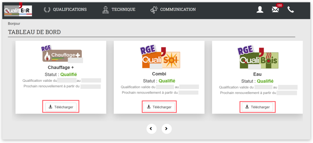 Télécharger mon certificat